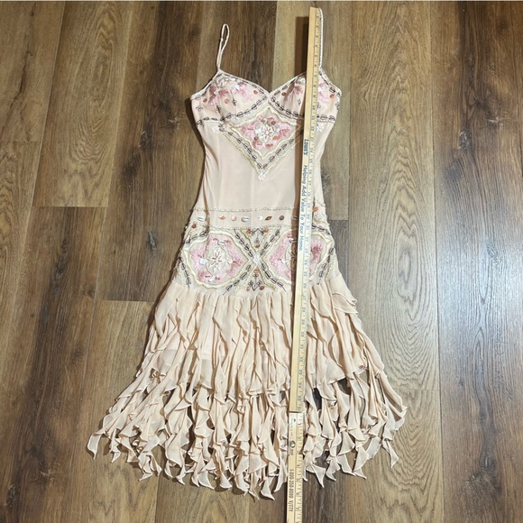 Vintage 100% Silk Beaded Dress Vintage Beaded Dress Sue Wong Dress Shell Mermaid - Picture 10 of 17